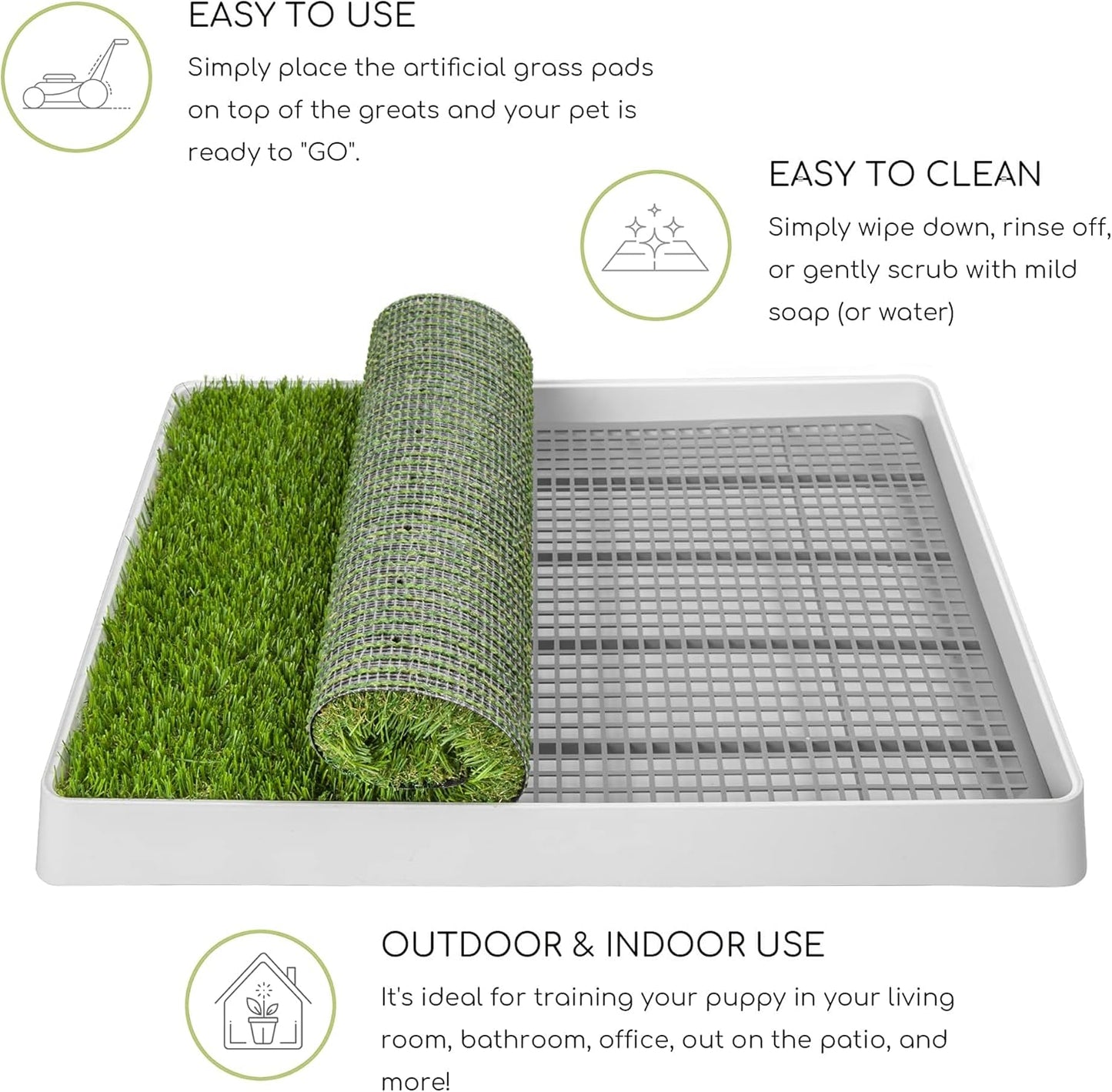 SunTurf Dog Grass Pad with Tray, Dog Litter Box