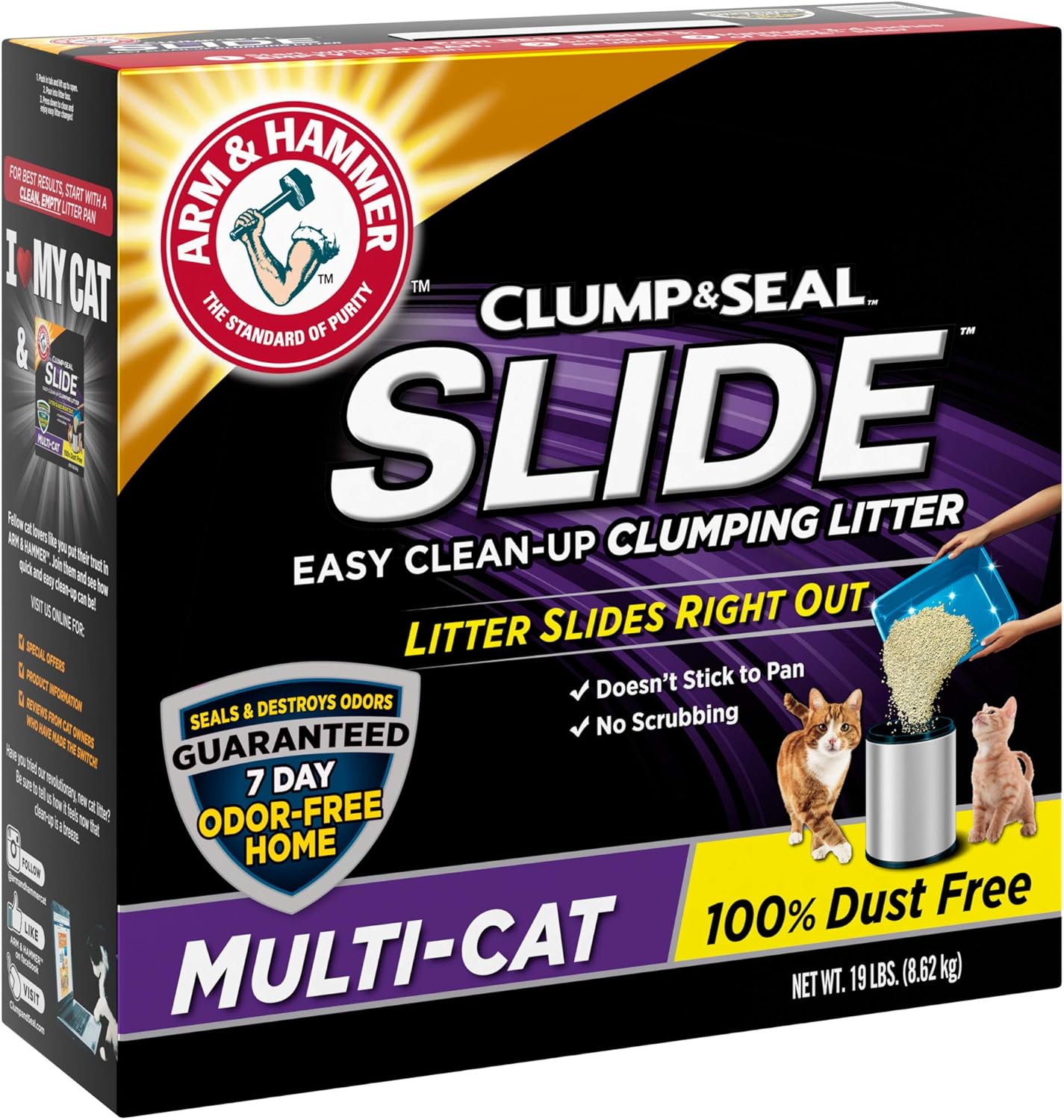 Arm & Hammer Slide Multi-Cat Easy Clean-Up Litter, 19 lb (033200973577)