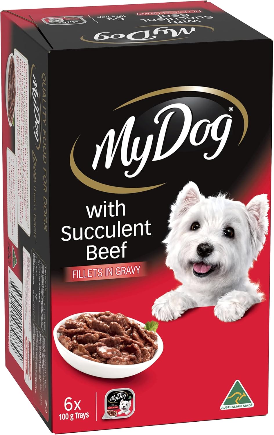 Adult Wet Dog Food With Succulent Beef Fillets in Gravy 6 x 100g, 6 Pack (36 Pouches)