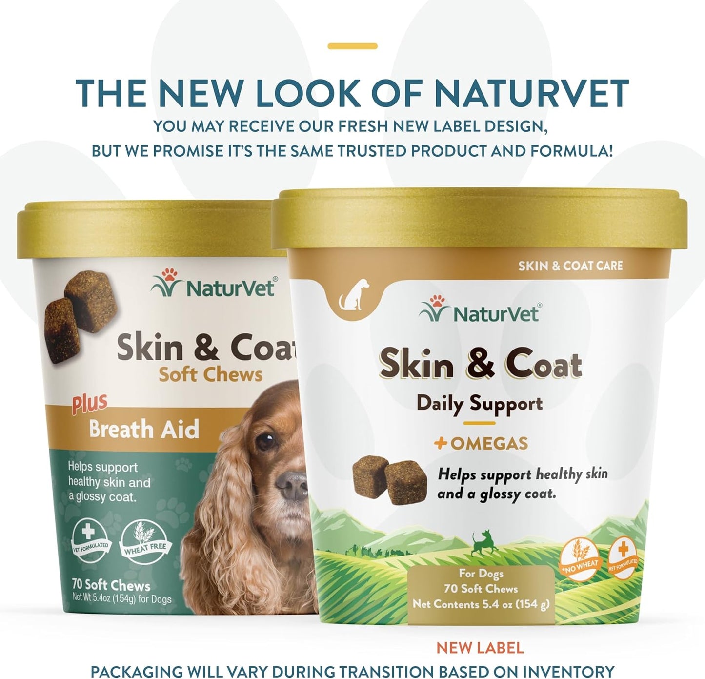 NaturVet Skin & Coat Plus Breath Aid for Dogs, 70 ct Soft Chews, Made in USA