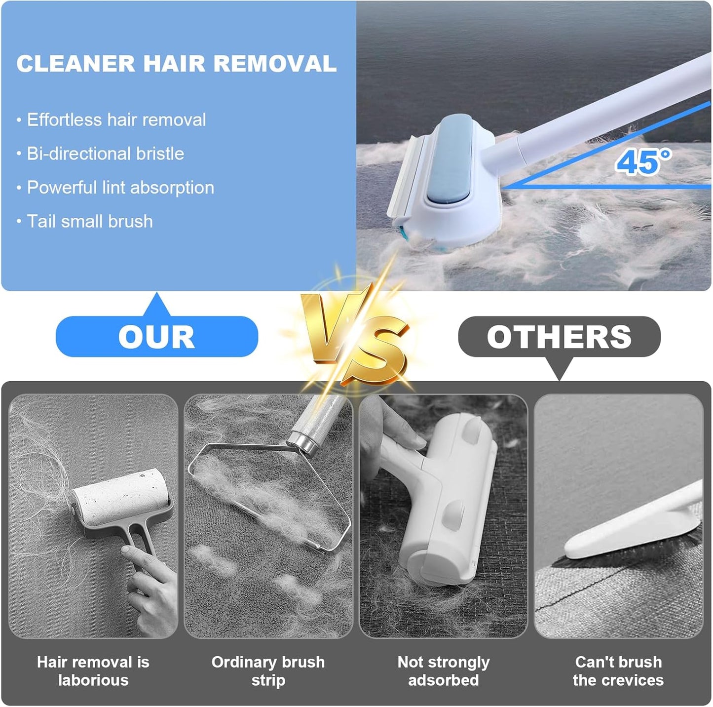 Multifunctional Pet Hair Remover,4-in-1 Multifunctional Hair Removal Brush