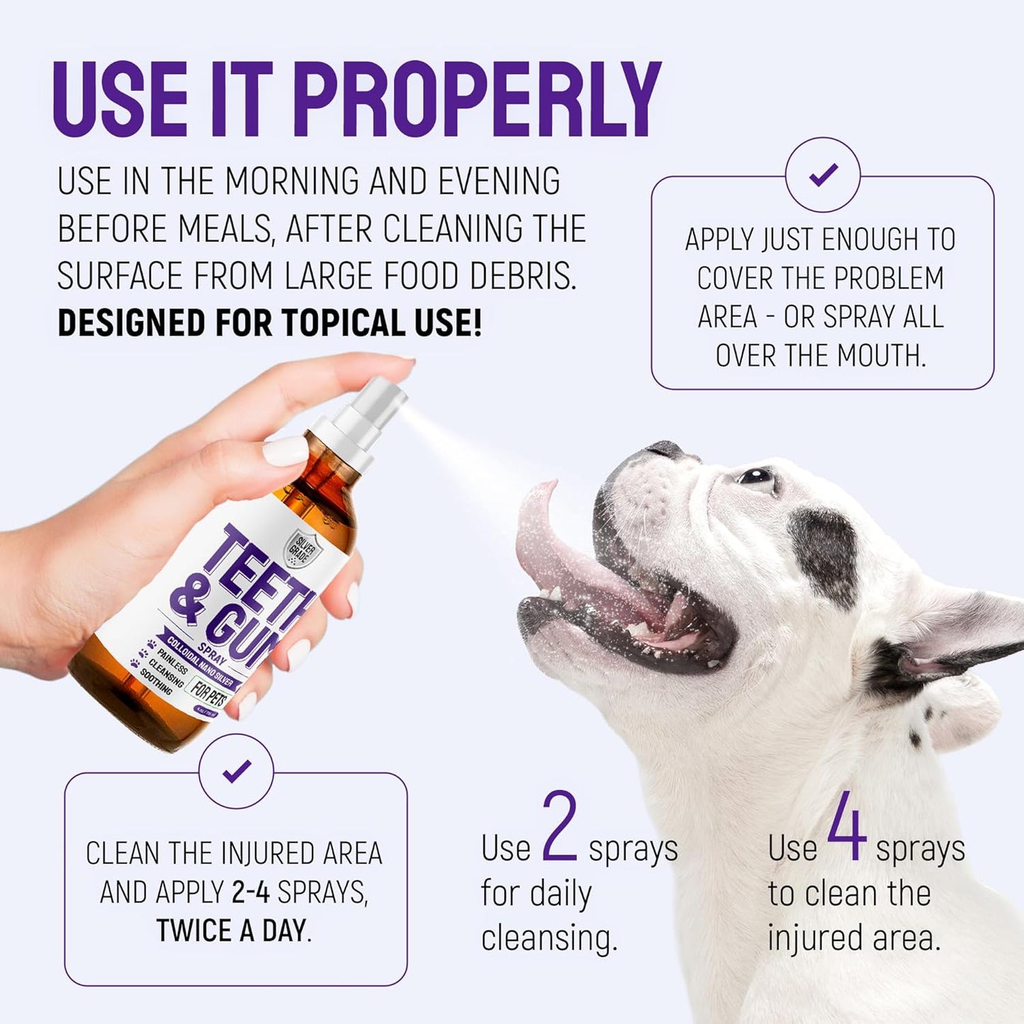 Teeth & Gum Dog Breath Spray for Pets Mouth,Cat & Dog Breath Freshener Helps with Tartar & Caries – Plaque Remover for Daily Use
