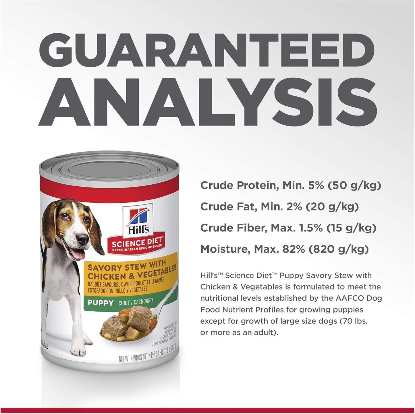 Hill's Science Diet Puppy Wet Dog Food, Savory Stew with Chicken and Vegetables, 363g, 12 Pack, Canned Dog Food