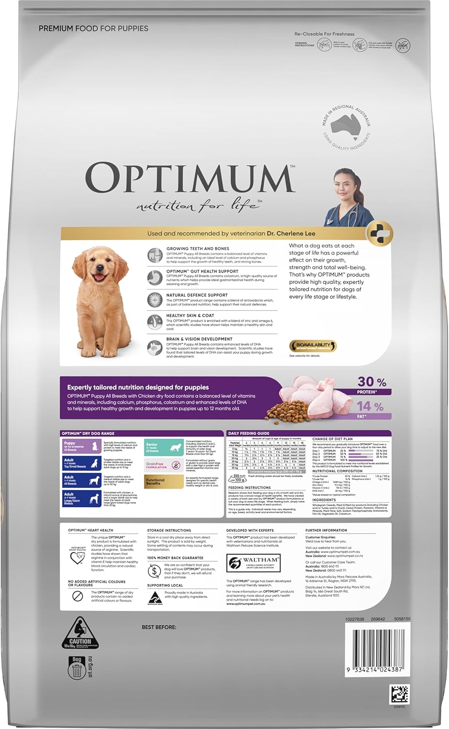 OPTIMUM Puppy All Breeds Dry Dog Food with Chicken 15kg Bag