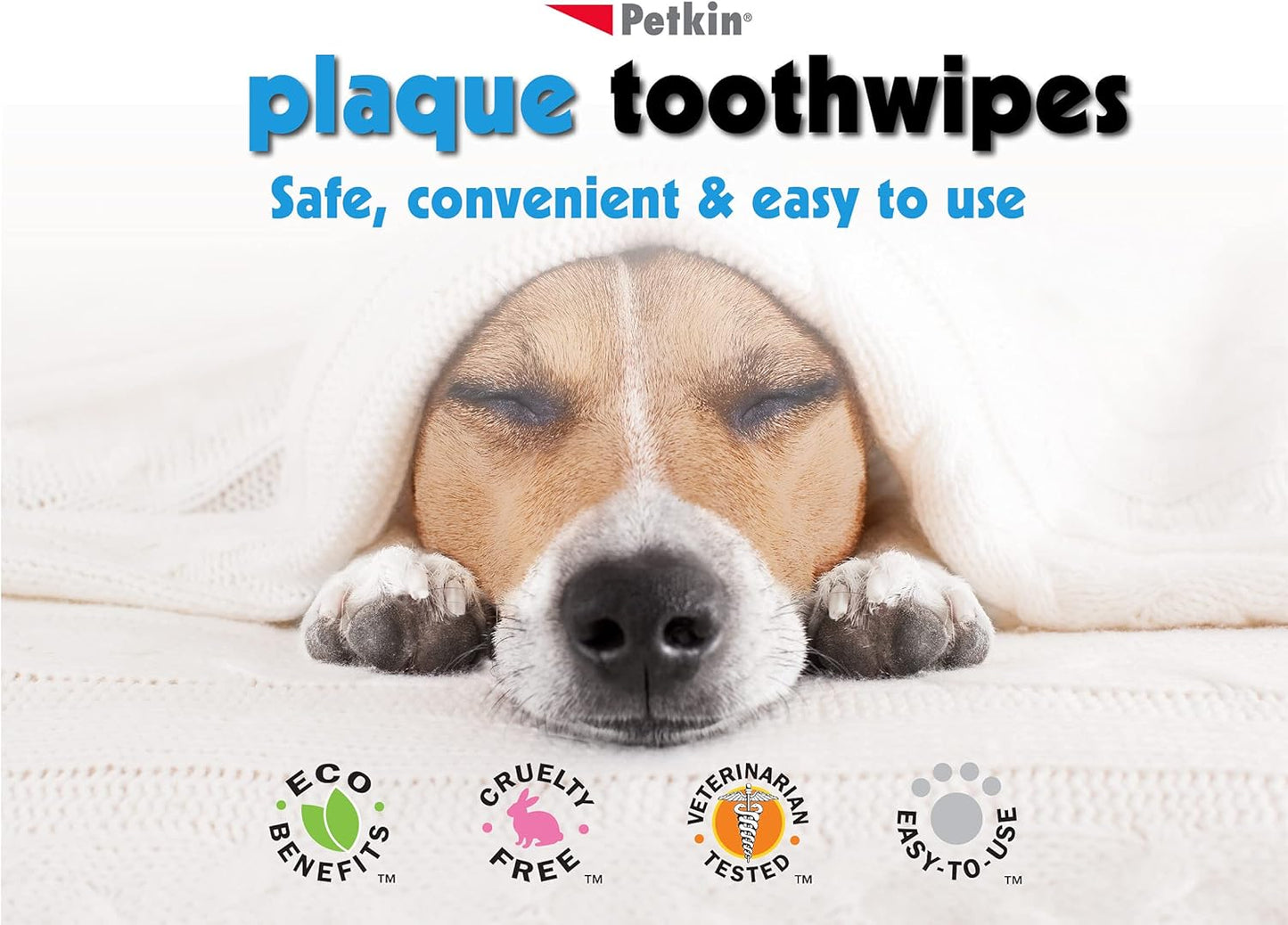 Petkin Cat and Dog Dental Wipes, 80 Wipes (Fresh Mint) (80 Wipes Total)