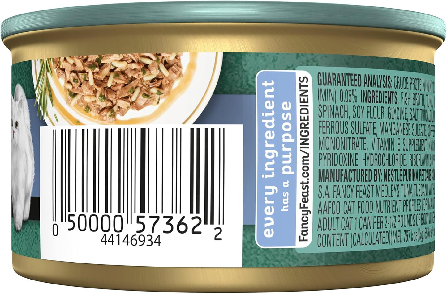 Fancy Feast Medleys Adult Wet Cat Food Tuna Tuscany with Long Grain Rice & Garden Greens in Sauce 24x85g