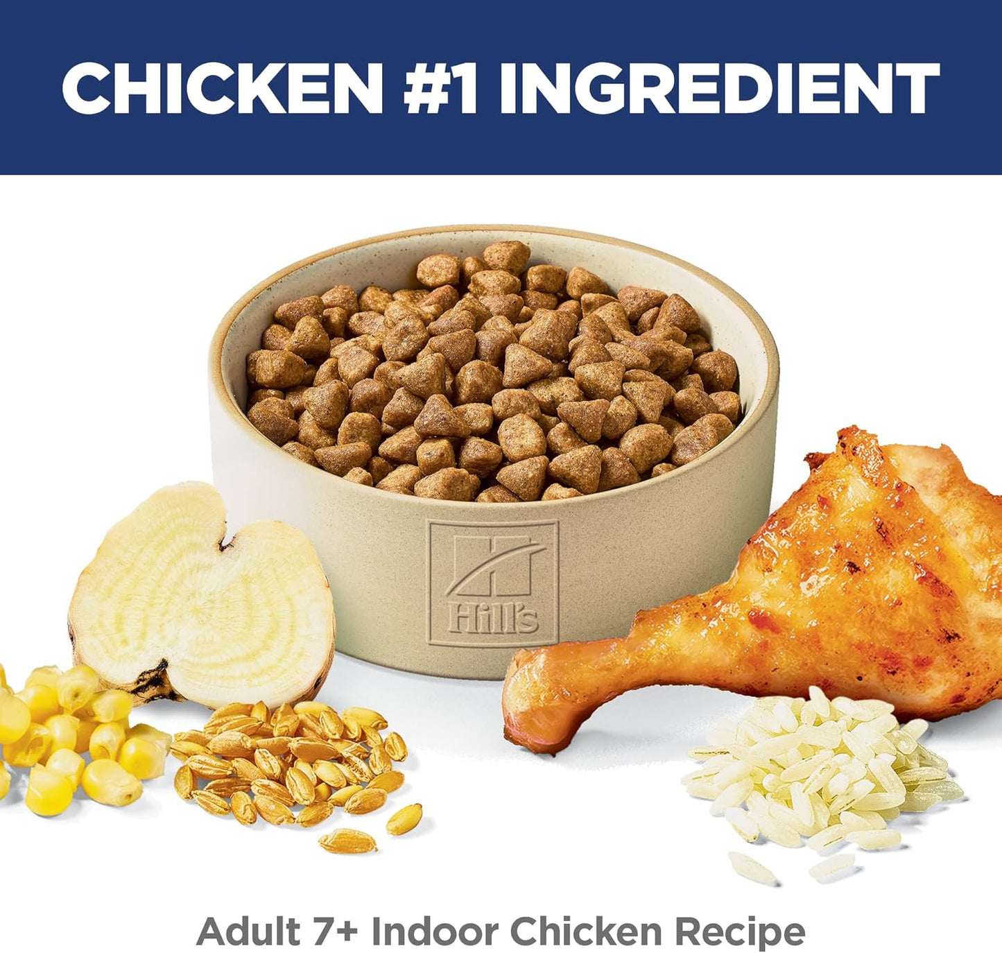 Hill's Science Diet Senior Adult 7+ Indoor, Chicken Recipe, Dry Cat Food for Older Cats, 3.17kg Bag