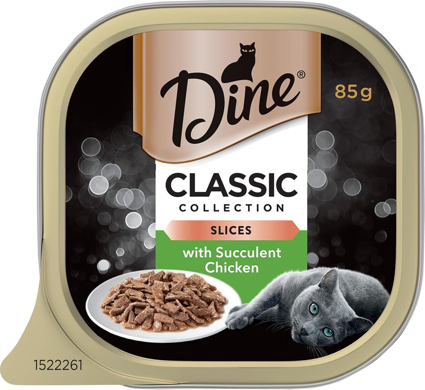 DINE Classic Collection Adult Wet Cat Food Slices with Succulent Chicken 7 x 85g, 6 Pack (42 Trays)