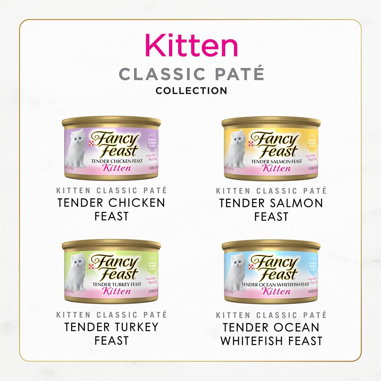 FANCY FEAST Classic Paté Kitten Wet Cat Food Collection 24x85g