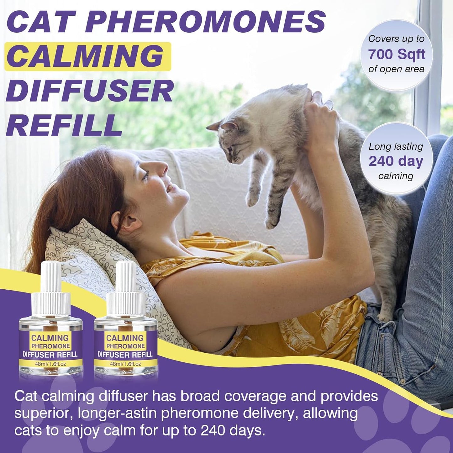 Cat Calming Diffuser Refill, 8 Pack Pheromones for Cats