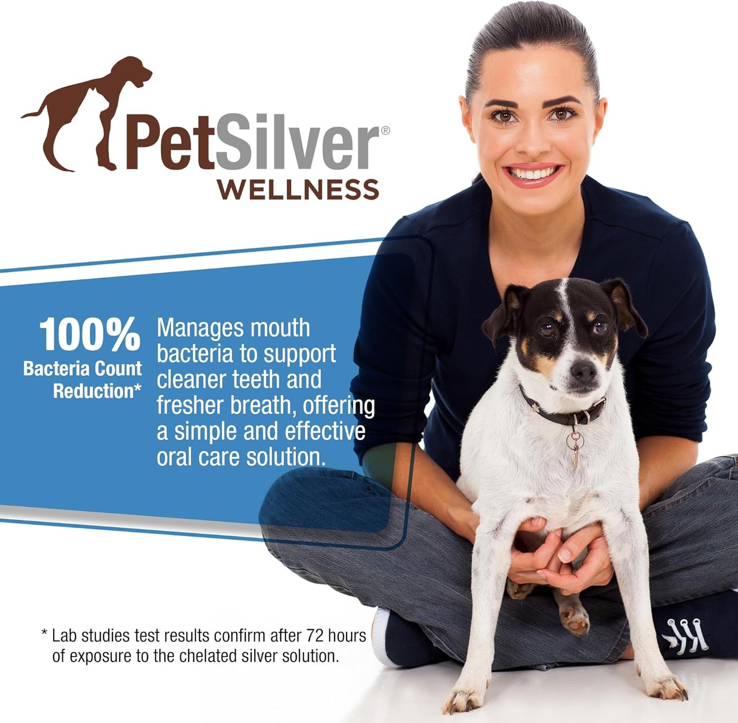 PetSilver Teeth & Gum Spray - Dog Dental & Teeth Cleaning Spray for Plaque & Tartar Build-Up Reduction - Natural Breath Freshener for Dogs and Cats - Patented Chelated Silver - Made in The USA - 4 oz