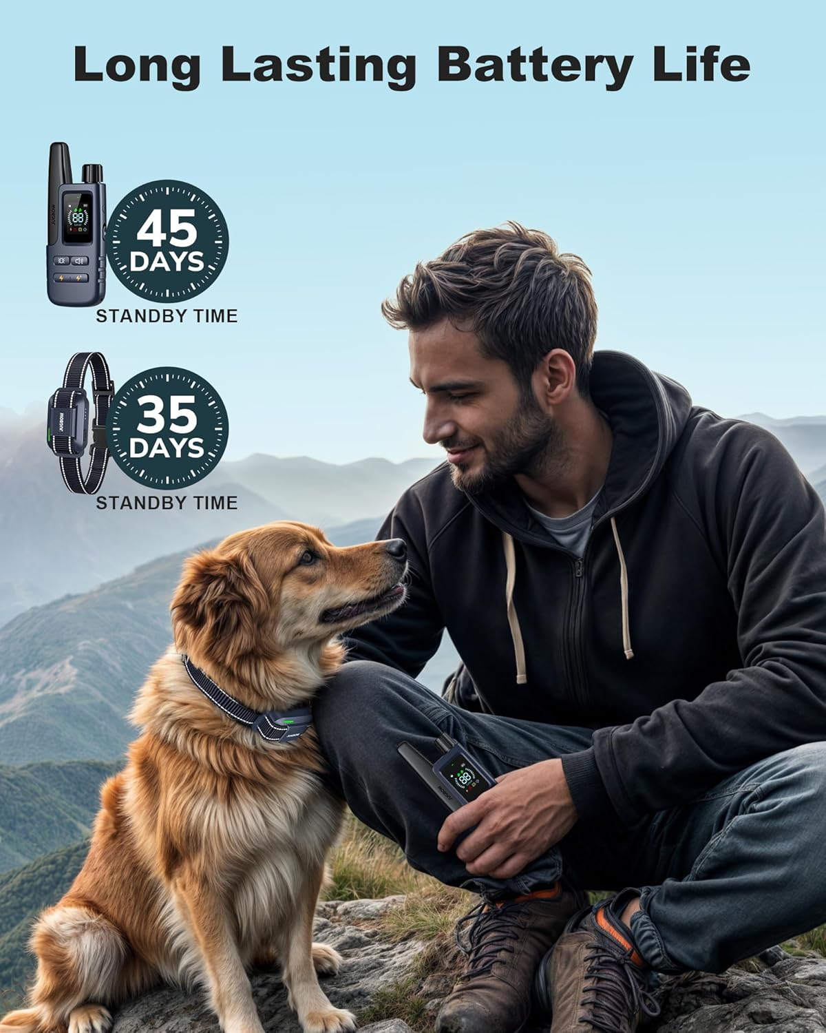 Jugbow Dog Shock Collar - 4200FT Dog Training Collar with Remote for 5-120lbs Small Medium Large Dogs