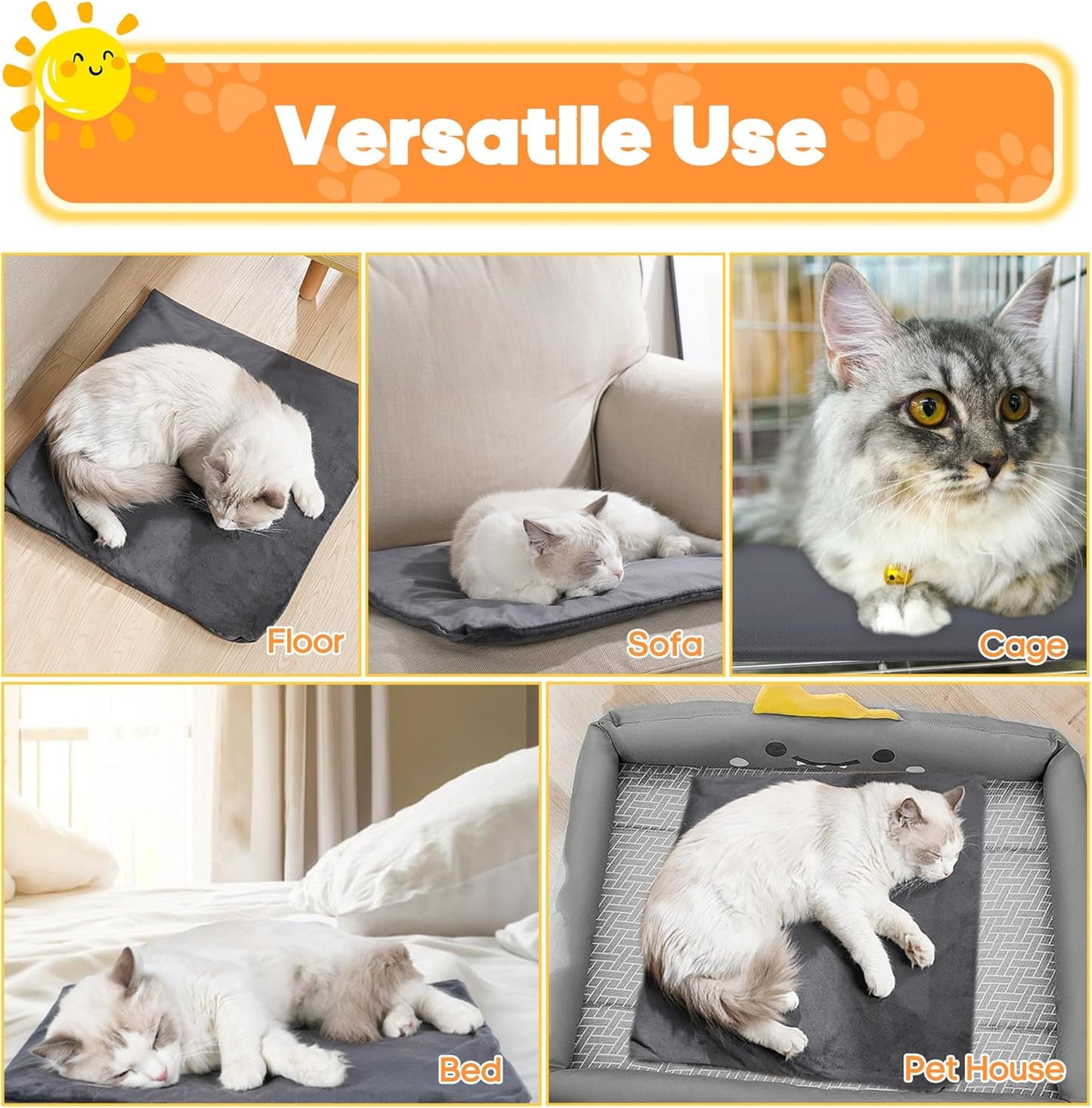 Pet Heating Pad for Dogs & Cats XL 60x90cm – 9 Adjustable Temperature Levels (35–55℃) & 14 Timer Settings (0–12H/24H), Electric Heated Pet Mat with Chew-Resistant 1.8m Cord,2 Washable Covers