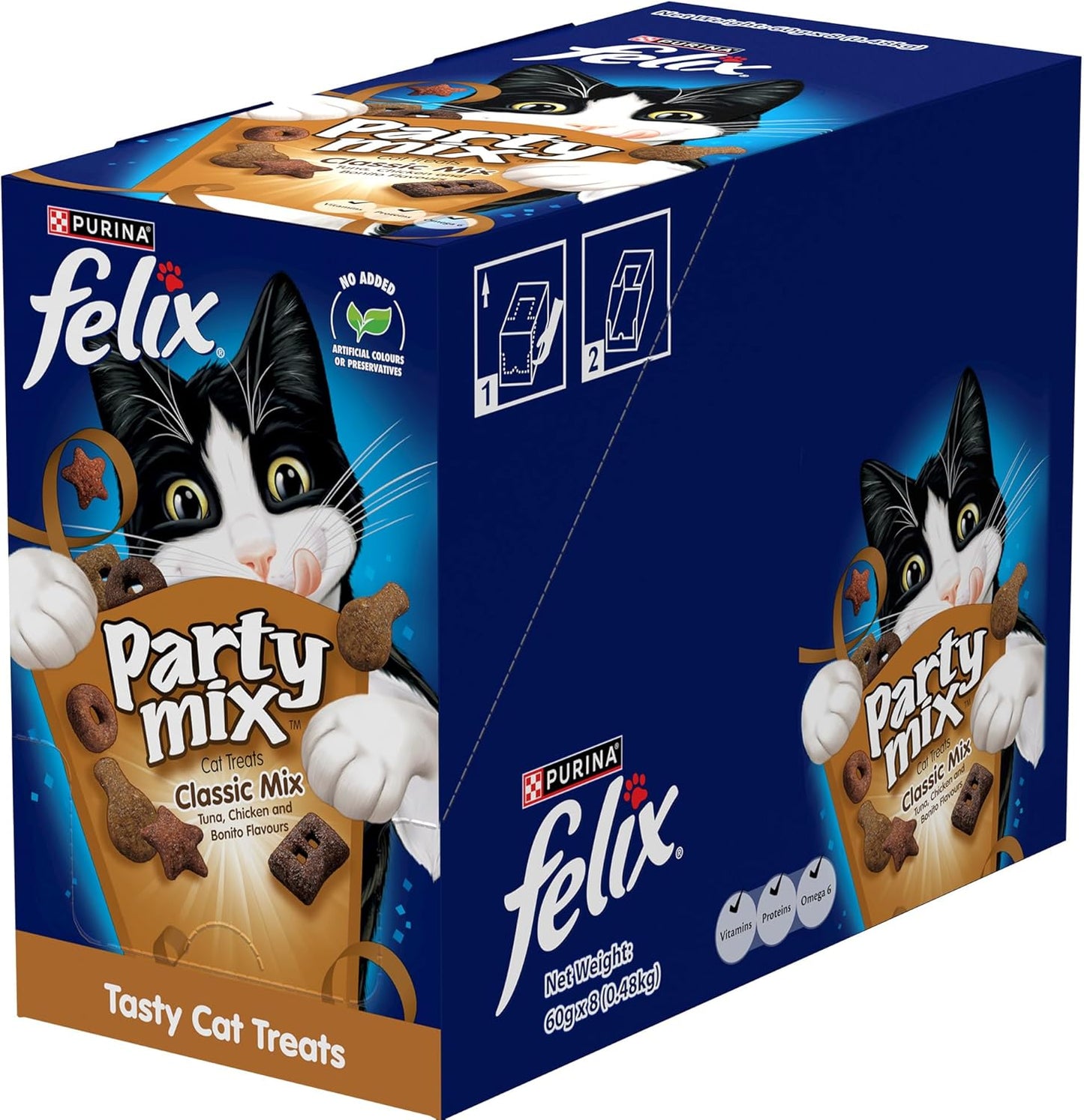 FELIX Adult Cat Treats Classic Party Mix 8x60g