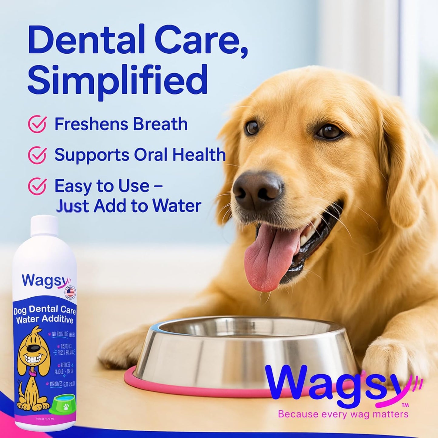 Dog Breath Freshener & Dental Care Water Additive for Dogs Teeth - Made in USA