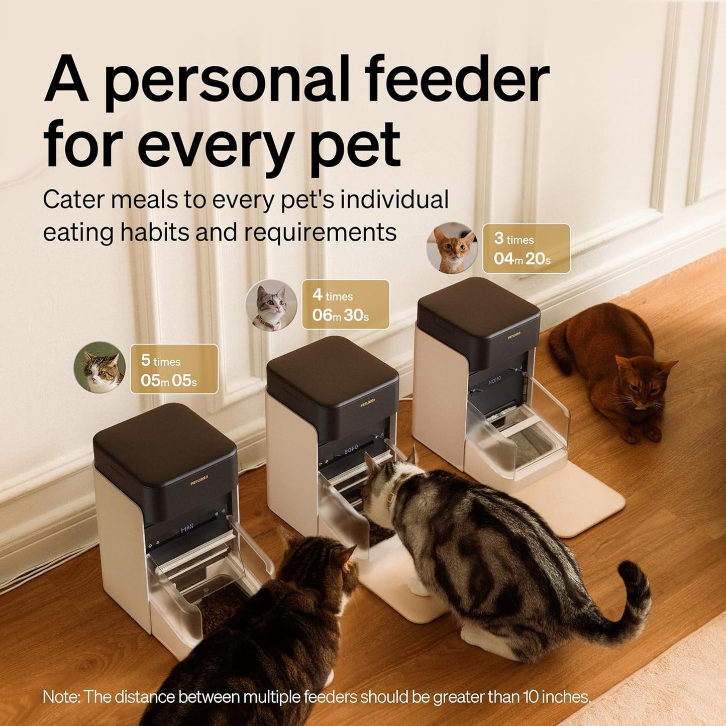 PETLIBRO RFID Automatic Cat Feeder & Water Fountain – Collar Tag Activated, Wi-Fi Programmable Combo with Cat Recognition & Diet Tracking