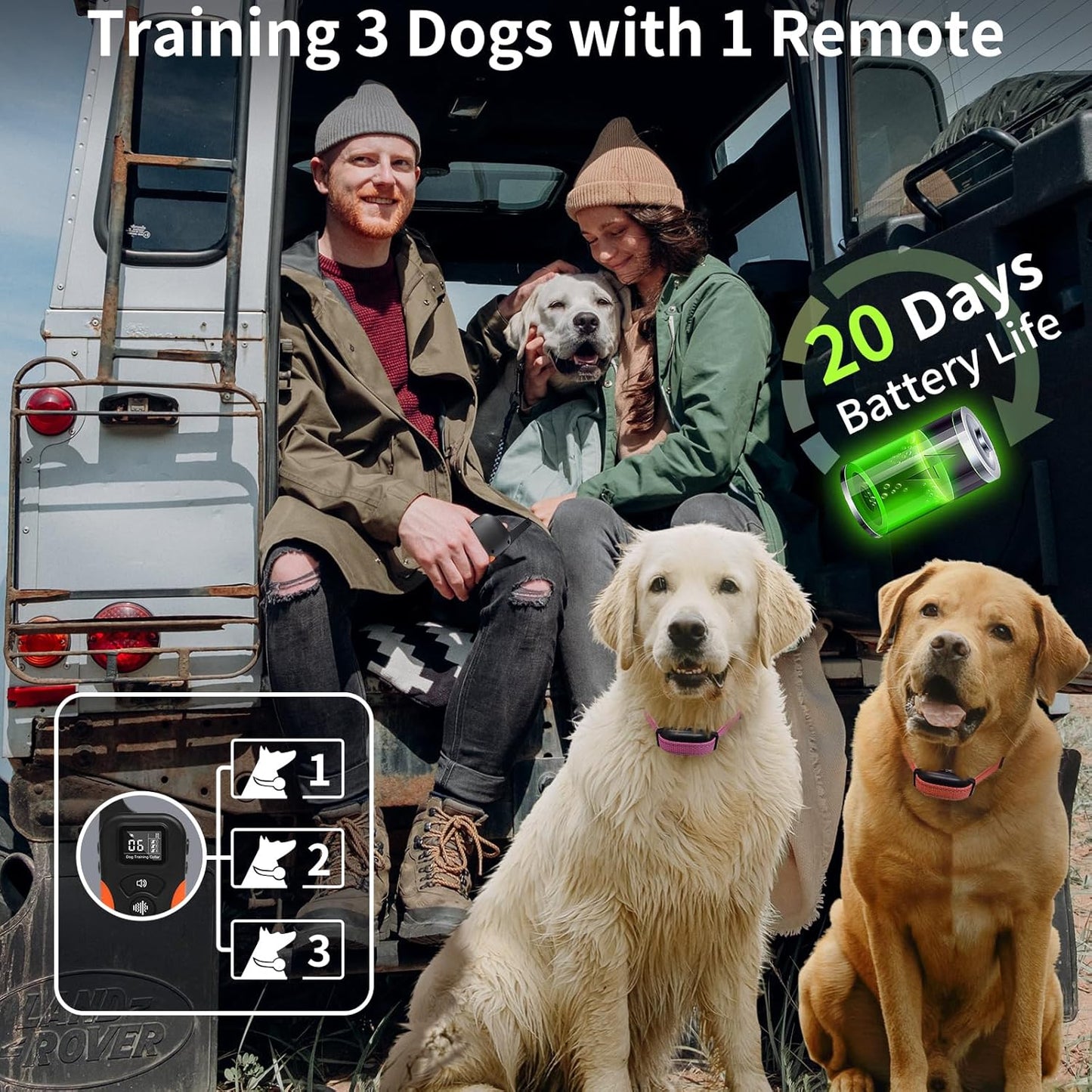 PaiPaitek No Shock Dog Training Collar with Remote 3300ft Range, Strong Vibrating Dog Collar Beep and Vibrate Only, Waterproof & Rechargeable Vibration Collar for Small Medium Large Dogs - No Prongs