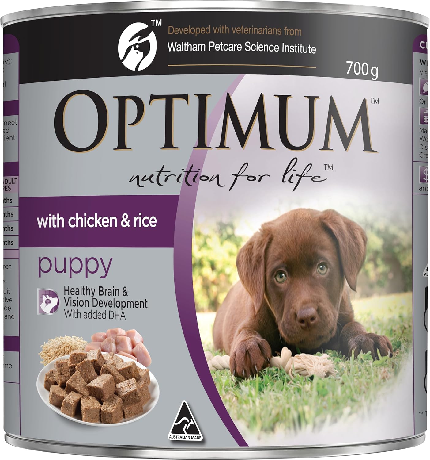 Optimum Chicken and Rice Wet Puppy Food, 12 Cans, Medium