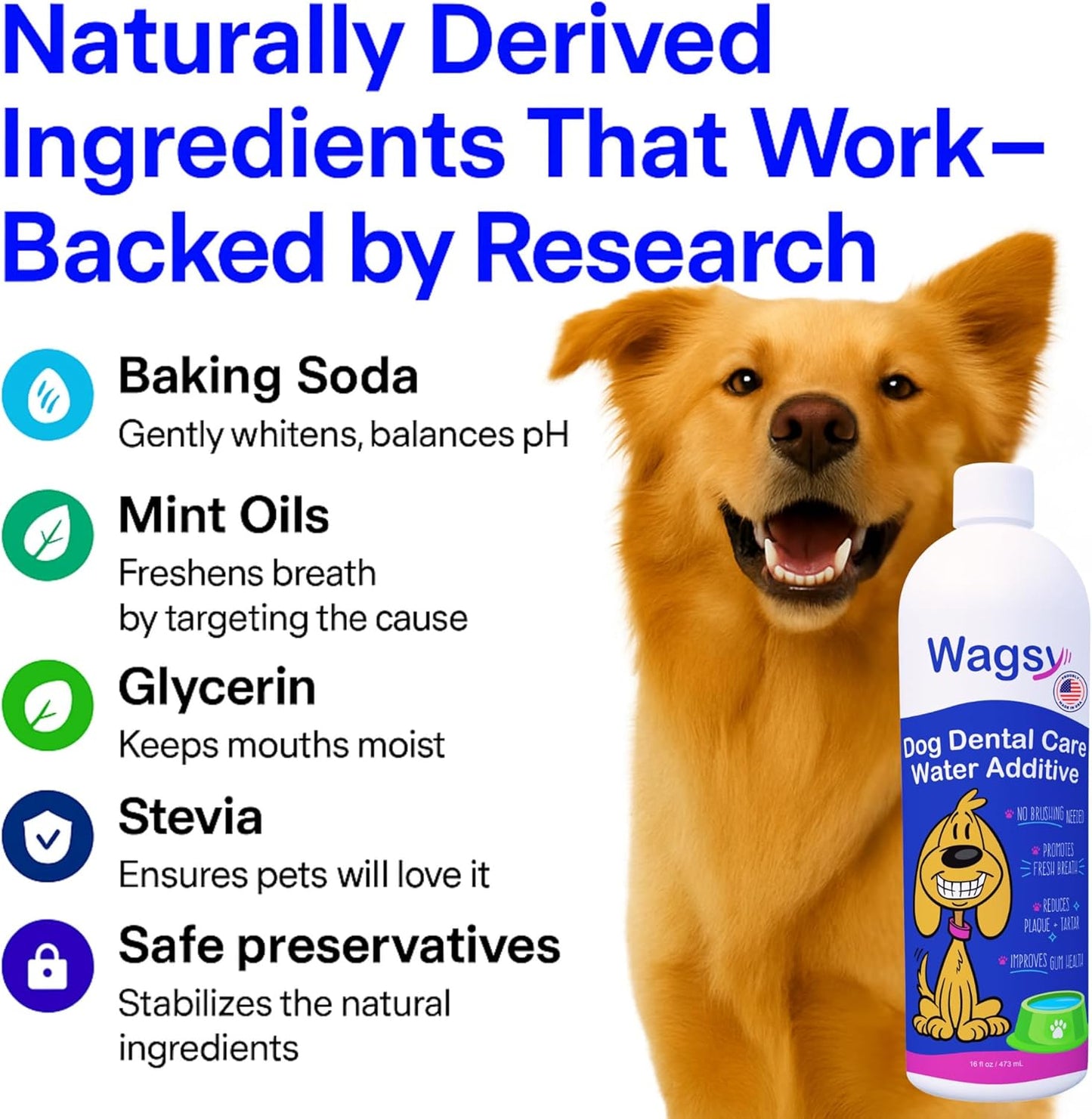 Dog Breath Freshener & Dental Care Water Additive for Dogs Teeth - Made in USA