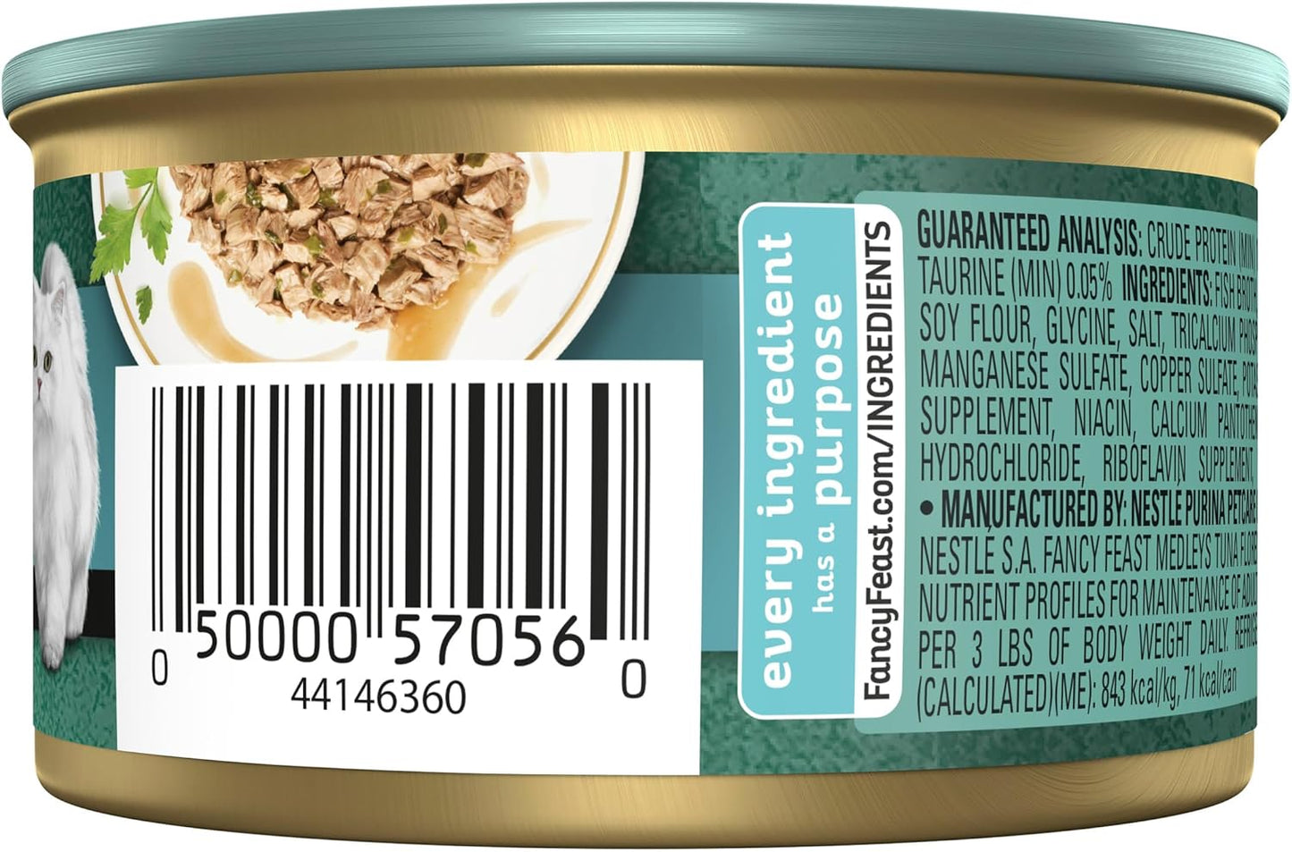 Fancy Feast Medleys Adult Wet Cat Food Tuna Florentine with Garden Greens in Sauce 24x84g