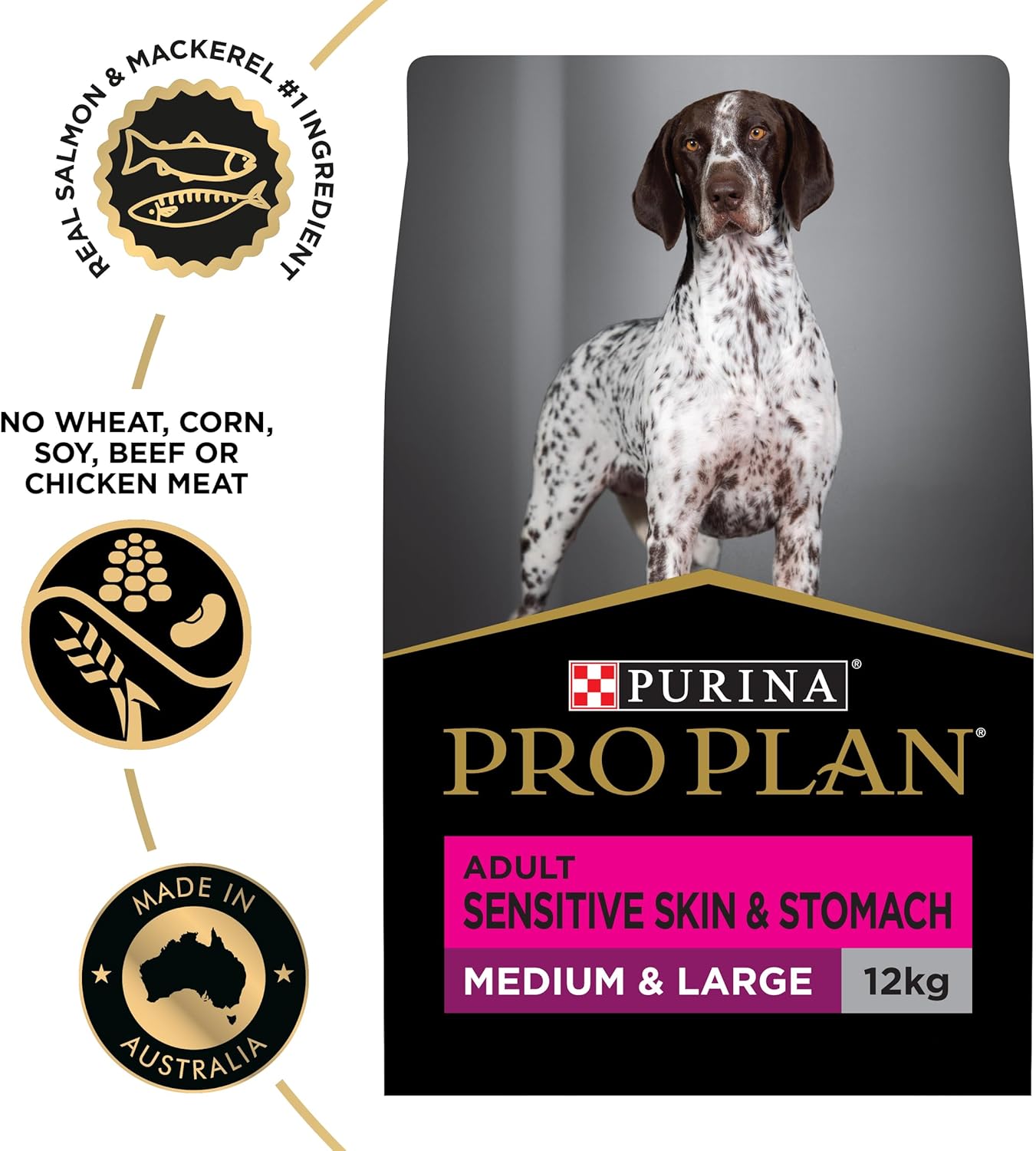 PRO Plan Adult Dry Dog Food Medium and Large Breeds Salmon and Mackerel 12kg