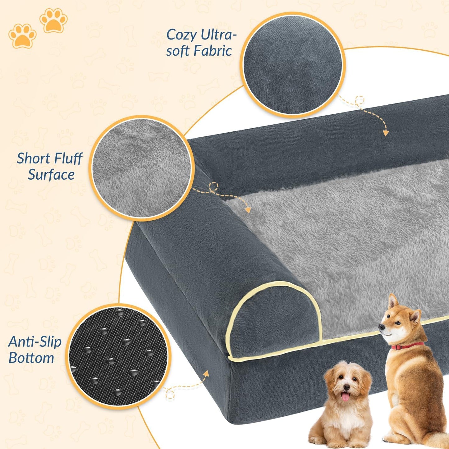 SlowTon Dog Bed for Extra Large Medium Small Dogs