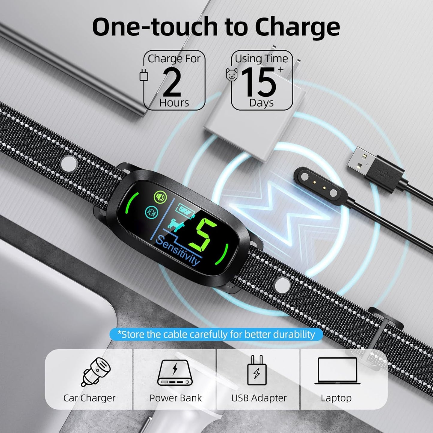 Dog Bark Collar for Large Medium Small Dogs, Rechargeable Smart Bark Collar, Anti Barking