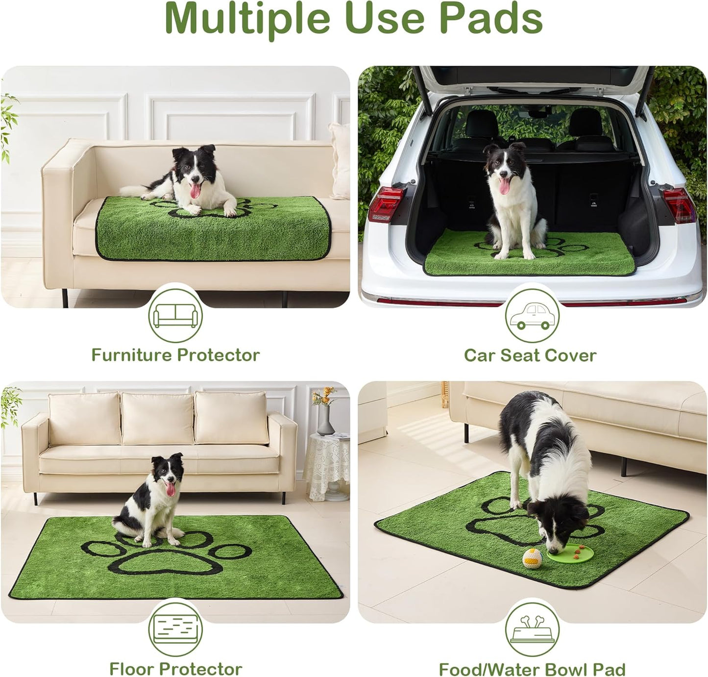 Qeils Washable Pee Pads for Dogs, 2 Pack Super 18"x 24"