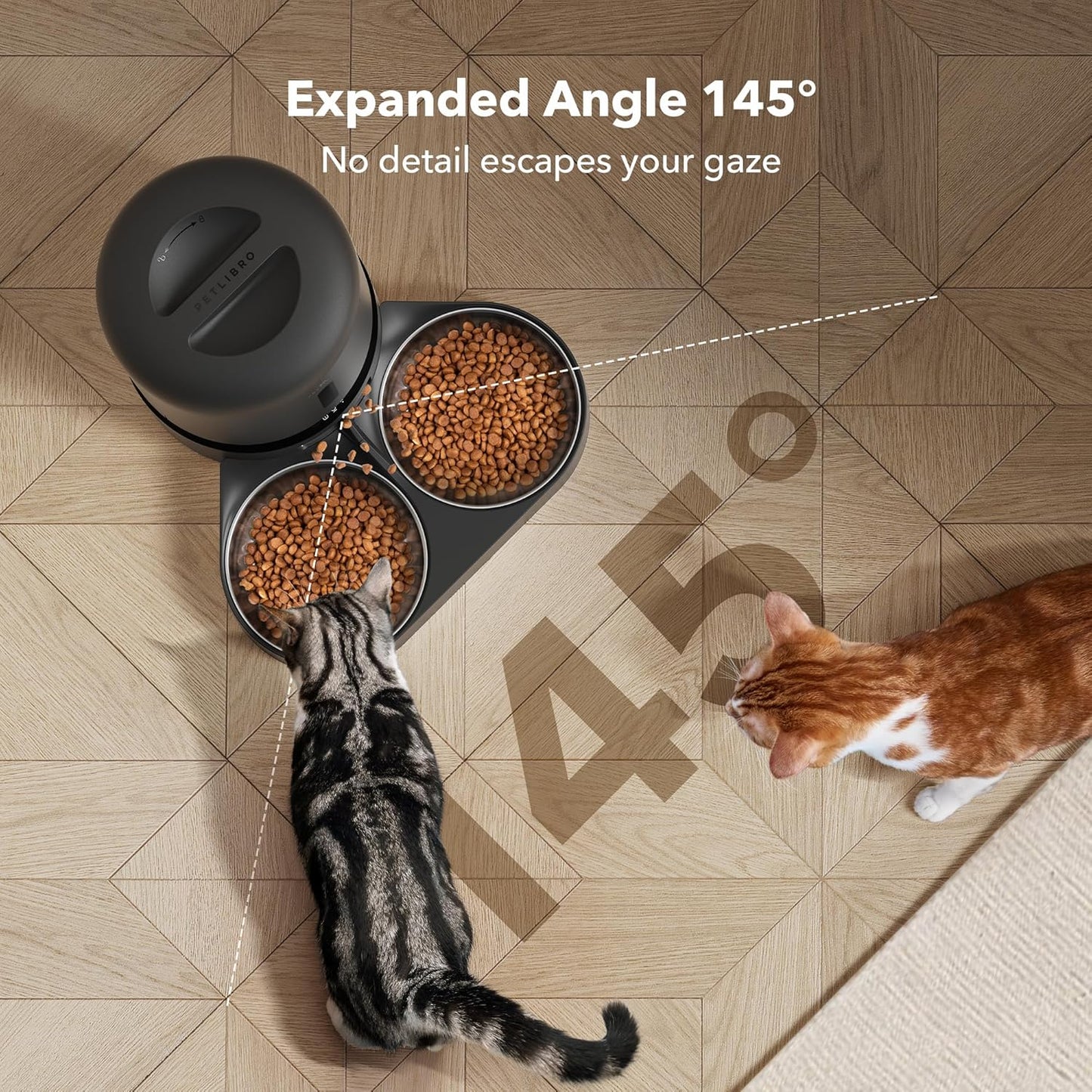 PETLIBRO Automatic Cat Feeder with Camera for Two Cats, 1080P HD Video with Night Vision, 5G WiFi Pet Feeder with 2-Way Audio for Cat & Dog,Black 5L