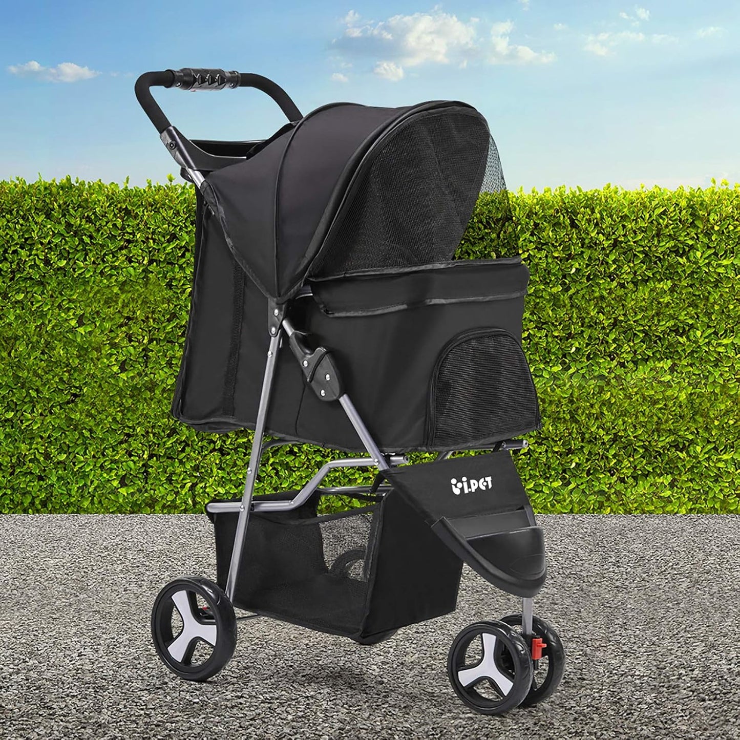 i.Pet Pet Stroller Pram Dog Cat Carrier Travel Pushchair Foldable 3 Wheels Large