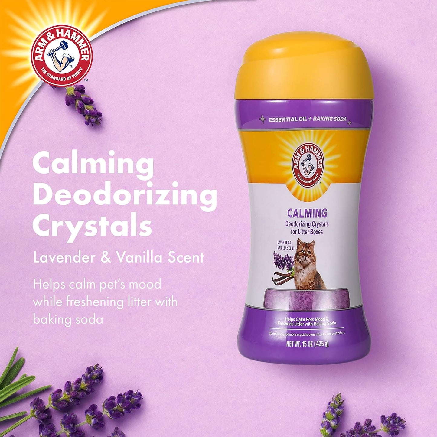 Arm & Hammer Calming Deodorizing Crystals for Cat Litter Boxes 425 g