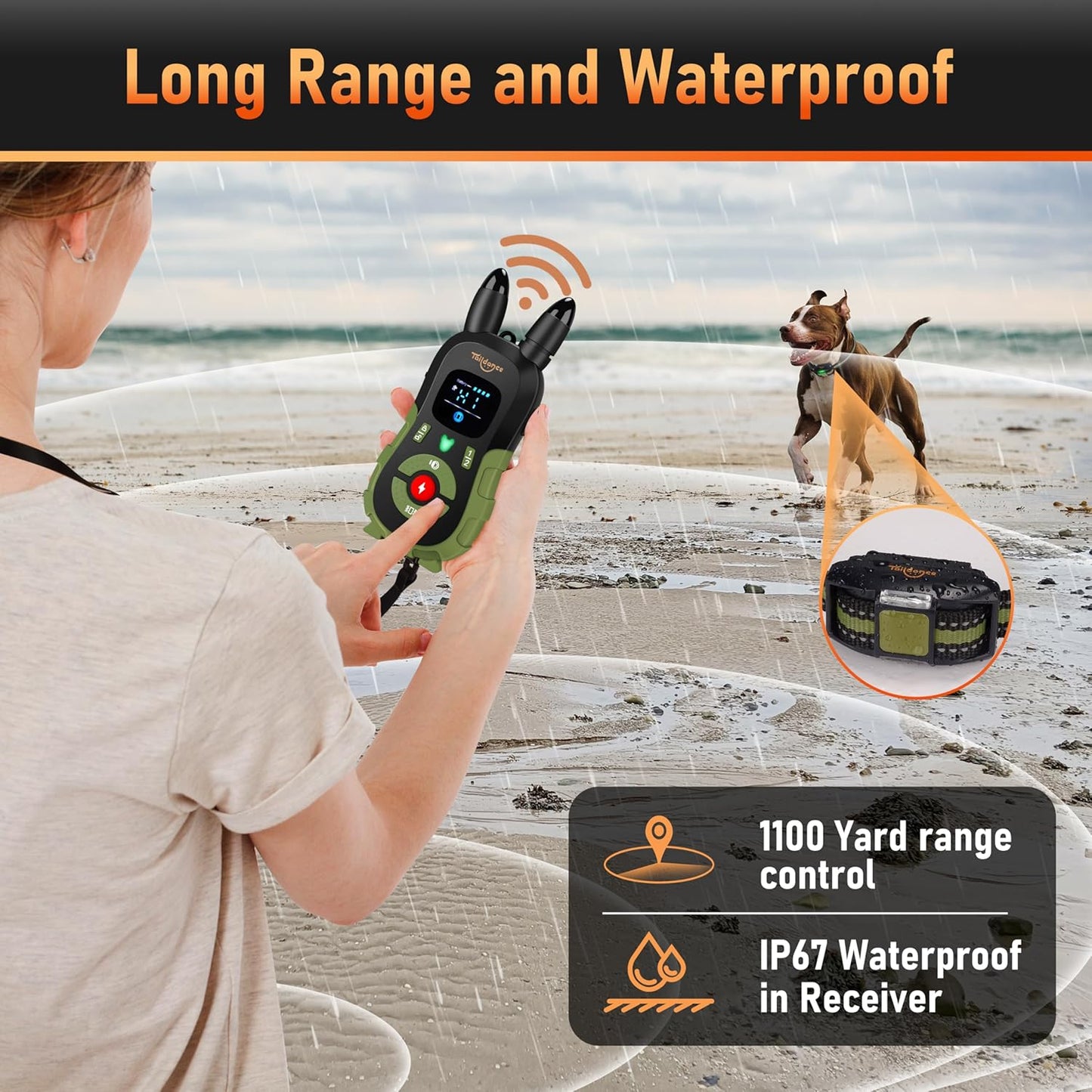 2025 New, Dog Shock Collar with Remote Control (15-150lbs) and Flashing Night Light