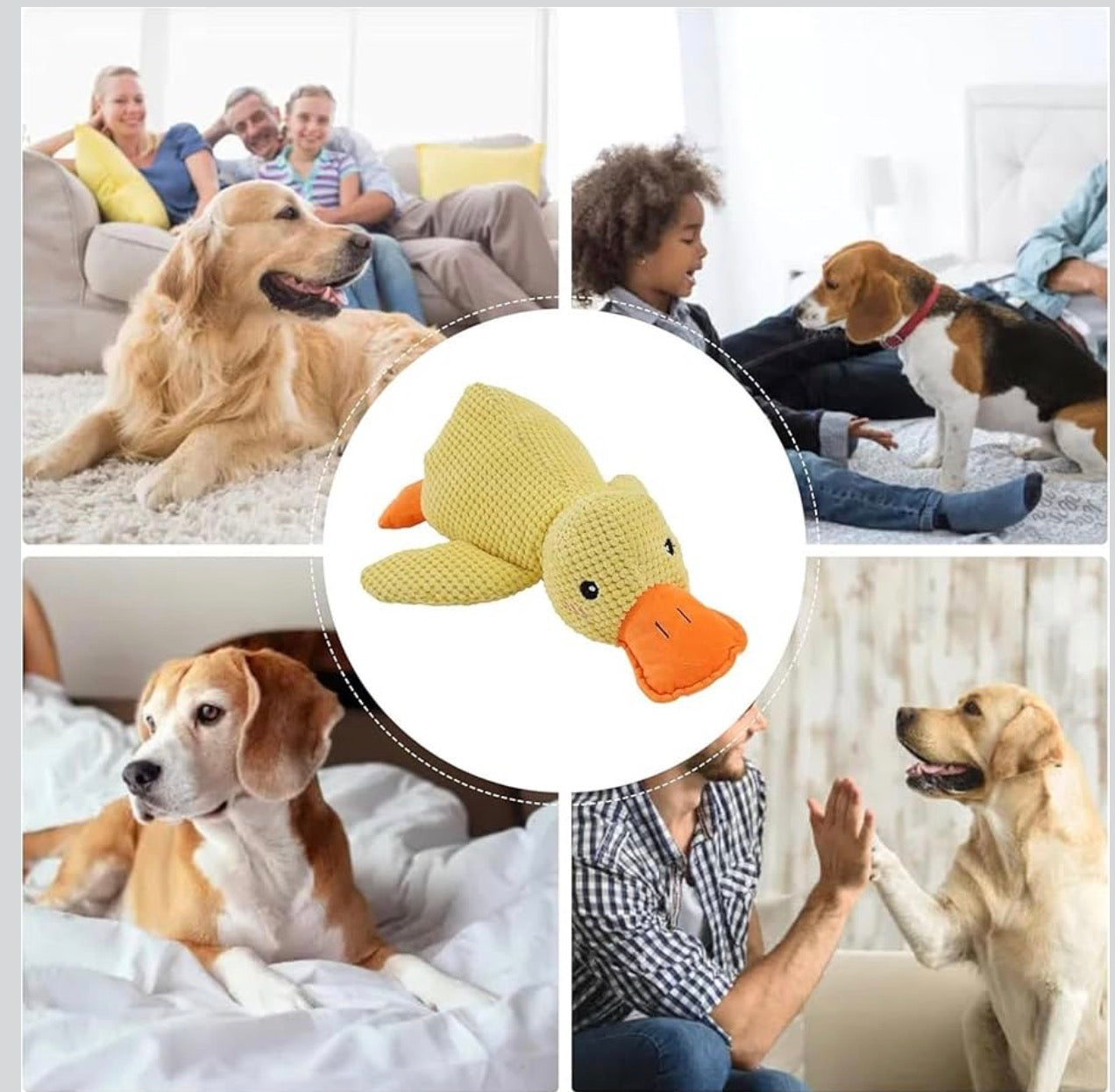 Mellow Dog Calming Duck, 2026 New Yellow Duck Dog Toy, The Mellow Ducks Calming Pillow, Dogs Ducks Toy with Quacking Sound for Indoor Dogs
