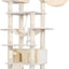 Heybly Tall Cat Tree 78-inch Multi-Level Cat Tower for Indoor Cats HCT033M | Cat Condo with 2 Widened Plush Perches, Multi-Level Cat Furniture with Scratching Board, Big Caves, Beige