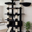 Heybly Tall Cat Tree, 78-inch Multi-Level Cat Tower for Indoor Cats, 2 Widened Plush Perches Cat Condo with Scratching Board and Big Caves, Smoky Gray
