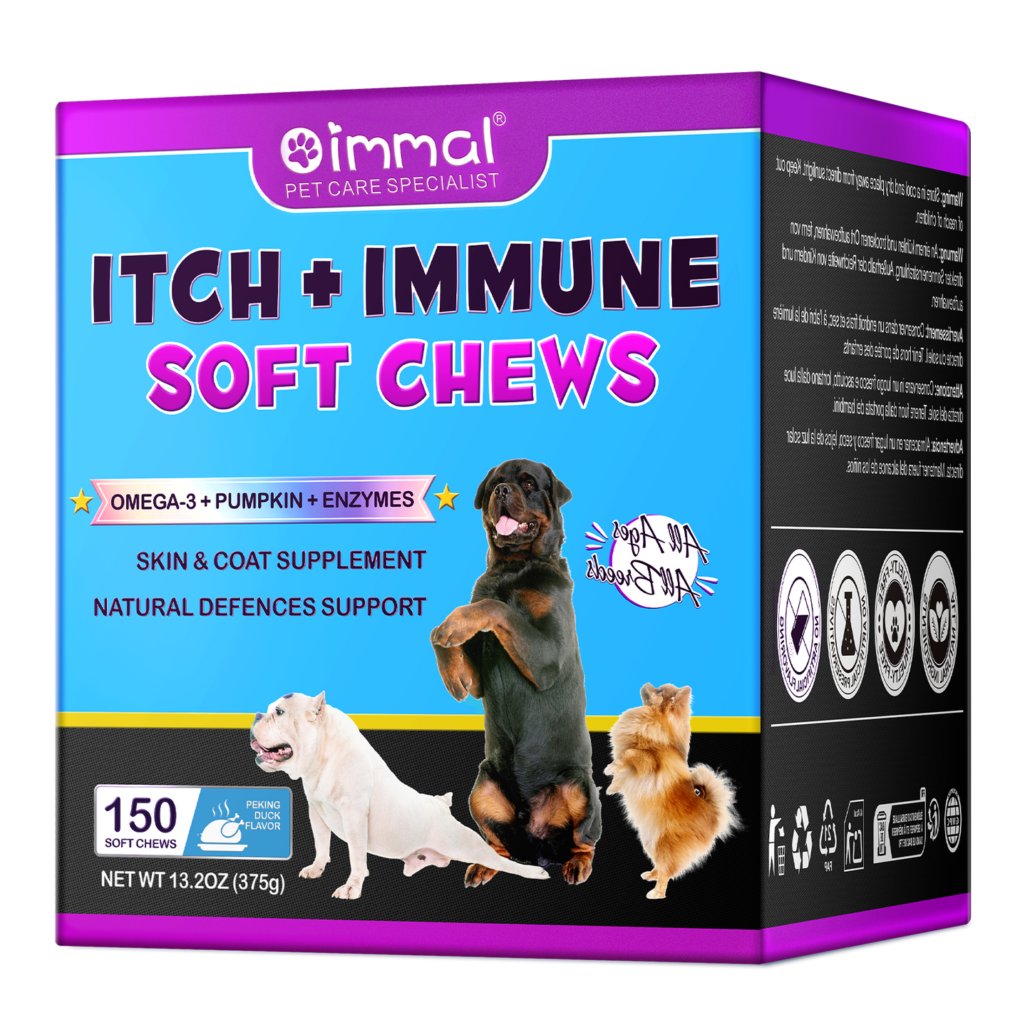 Oimmal Tasty Daily Chews for Itch Relief & Immune Support 150 Soft Chews