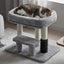 Heybly Cat Scratching Post with Grooming Brush & Gentle Step, HSP001SW | Light Gray