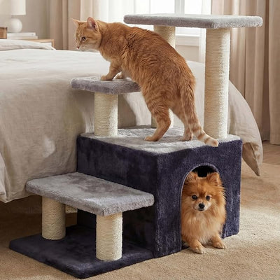 Heybly Cat Scratching Post, Sturdy Pet Stairs & Steps for Indoor Cats and Dogs