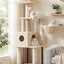 Heybly Cat Tree, 125 cm Cat Tower for Indoor Cats, Spacious Cat House Condo with Hidden Space，Sturdy Steel Tube，Soft Plush Top Perch，Cozy Hammock and Sisal Scratching Posts, Beige HCT200SM