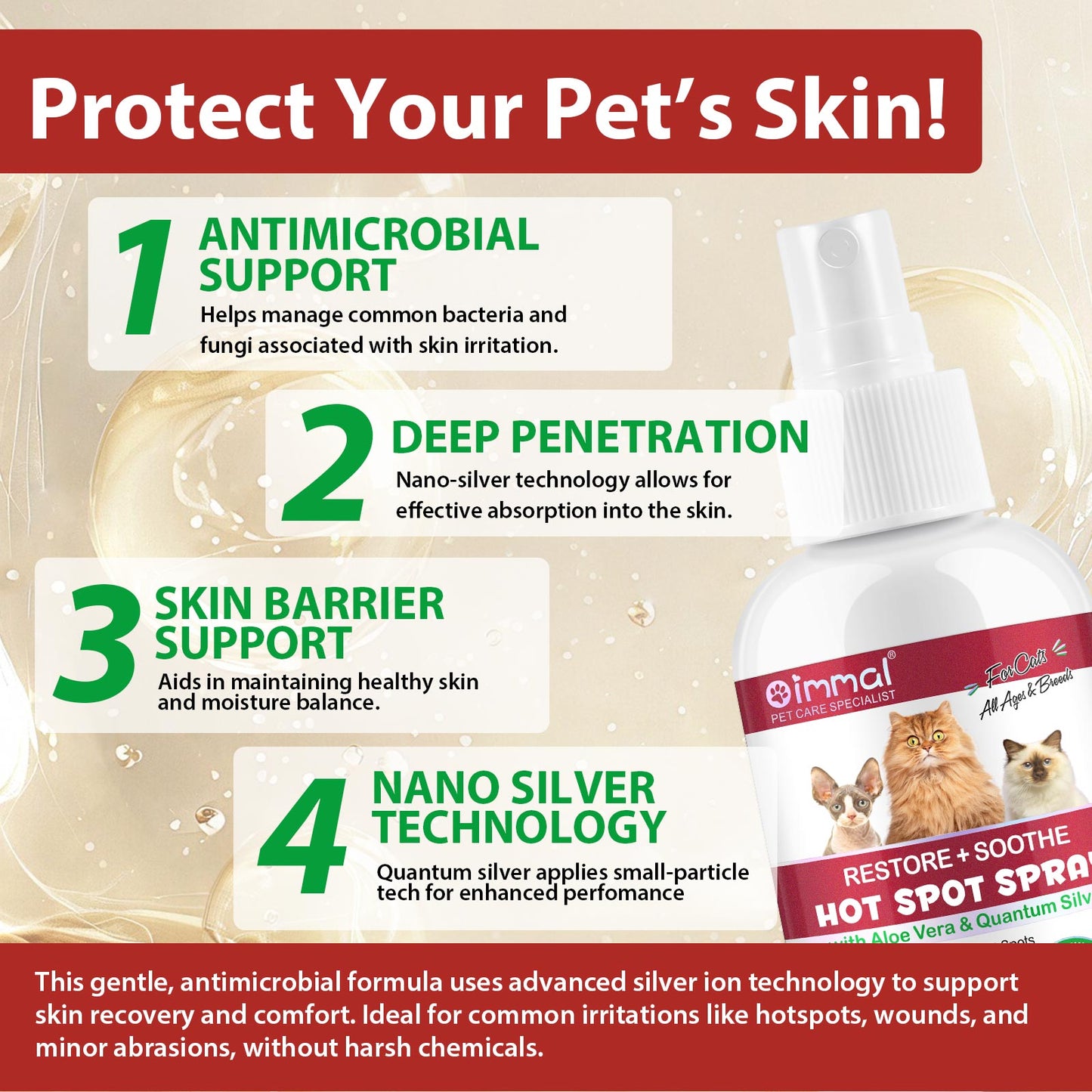 Cat Hot Spot Spray – Itch Relief, Skin Healing & Antimicrobial Care