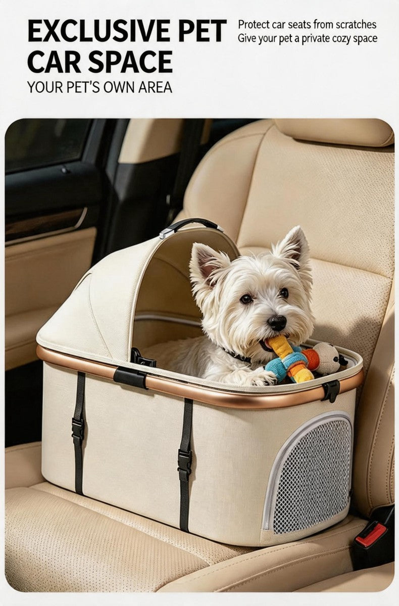 Twin Pet Stroller for 2 Cats & Dogs – Foldable  with Lightweight Aluminum Alloy Frame, Adjustable Design, Portable Pet Pushchair for Small Dogs & Cats,Khaki