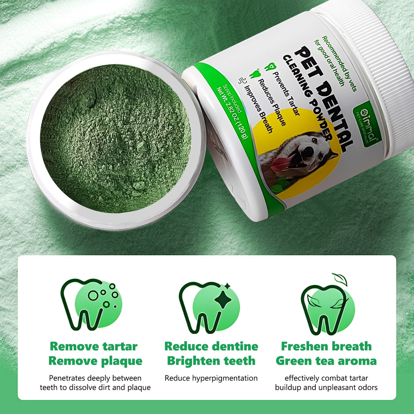 Pet Dental Cleaning Powder – Reduce Plaque, Tartar & Bad Breath