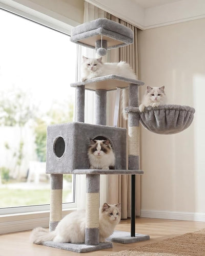 Heybly Cat Tree with Toy, 49.2 inch Cat Tower for Indoor Cats HCT200SW-1 |