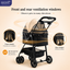 Premium Foldable Pet Stroller for Cats & Small Dogs With storage basket and lightweight