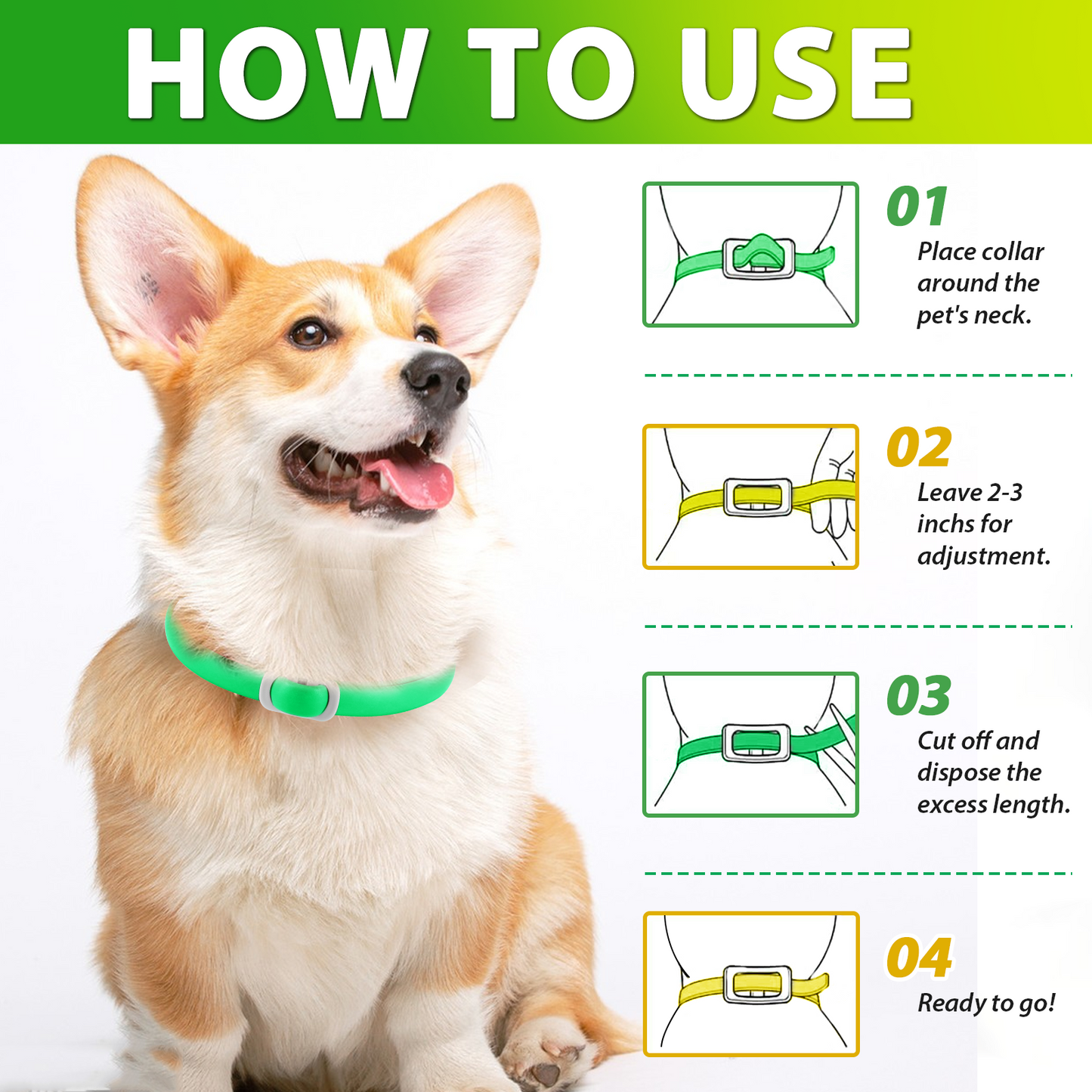 Dog Flea & Tick Collar 4 Pack – Natural Flea and Tick Prevention Collar, Waterproof, Adjustable, Long-Lasting Protection for Small, Medium & Large Dogs | 24 Months Total Protection