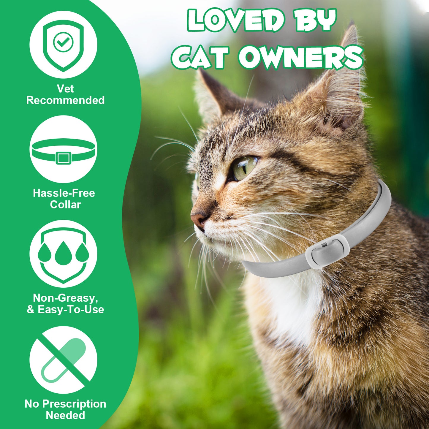 Flea & Tick Collar for Cats – Long-Lasting Protection, Adjustable & Waterproof