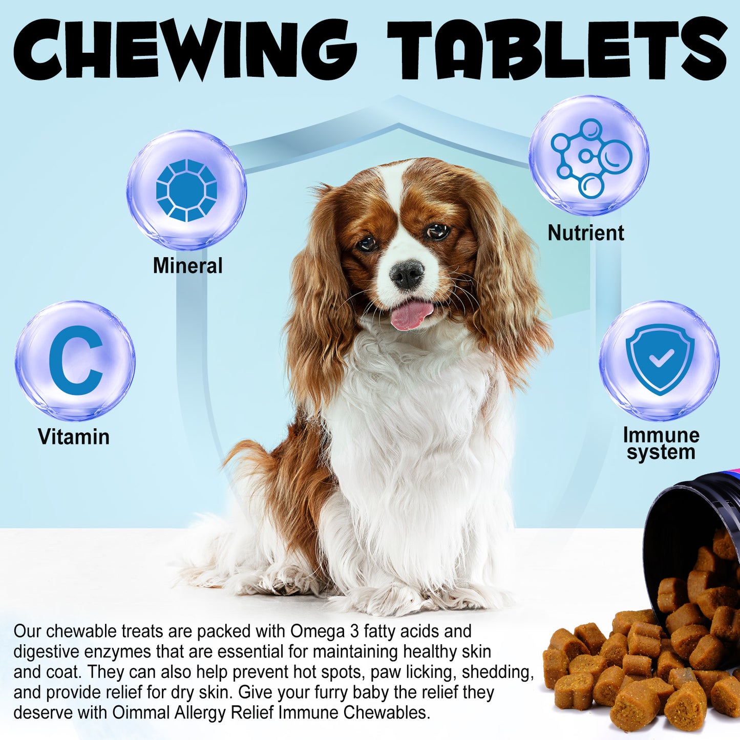 Oimmal Tasty Daily Chews for Itch Relief & Immune Support 150 Soft Chews