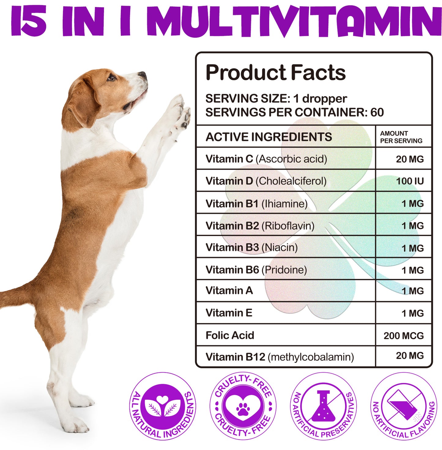 Oimmal 15-in-1 Liquid Multivitamin for Dogs – Immune, Joint, Skin & Heart Support (2 fl oz / 60 mL)