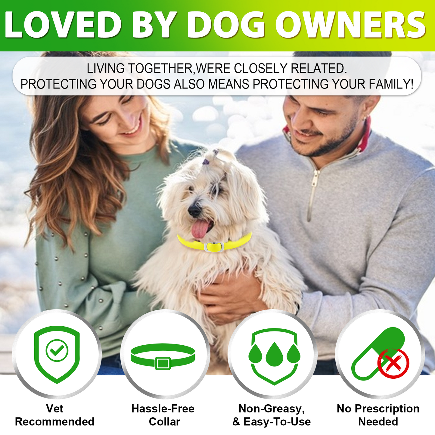 Dog Flea & Tick Collar 4 Pack – Natural Flea and Tick Prevention Collar, Waterproof, Adjustable, Long-Lasting Protection for Small, Medium & Large Dogs | 24 Months Total Protection