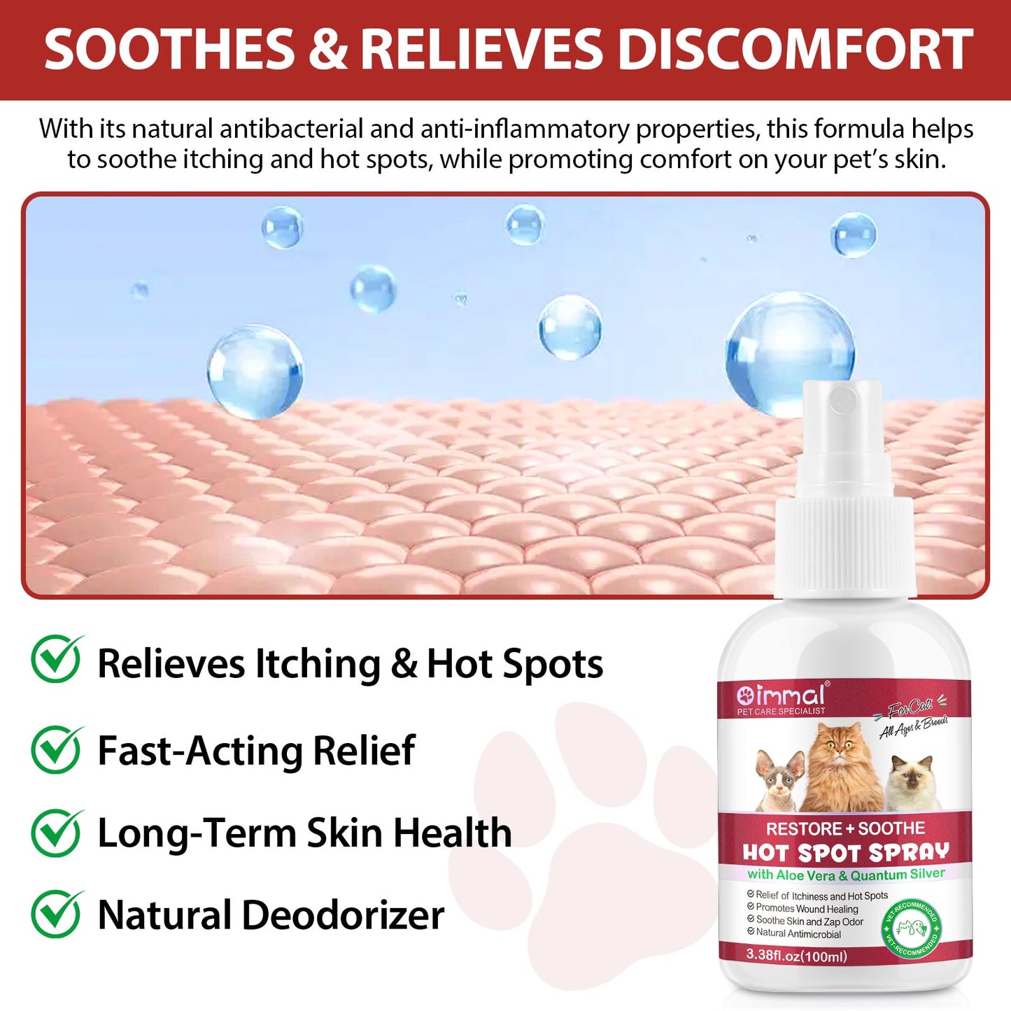 Cat Hot Spot Spray – Itch Relief, Skin Healing & Antimicrobial Care